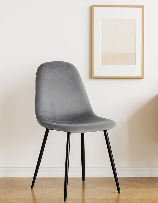 Leo Grey Velvet dining Chair