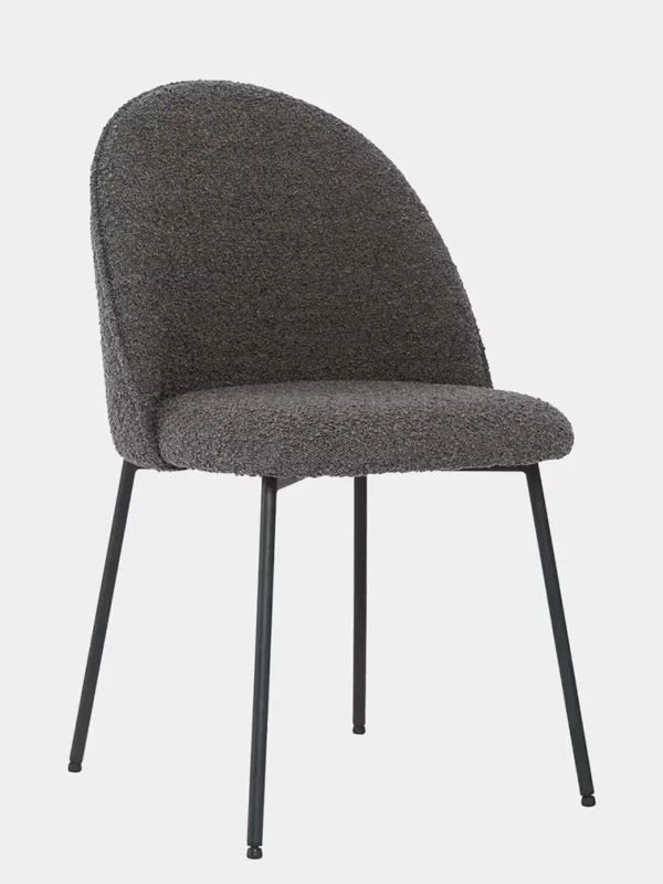 Millie Dark Grey boucle fabric chair with higher back
