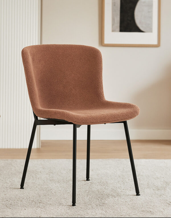 Boucle fabric dining chair