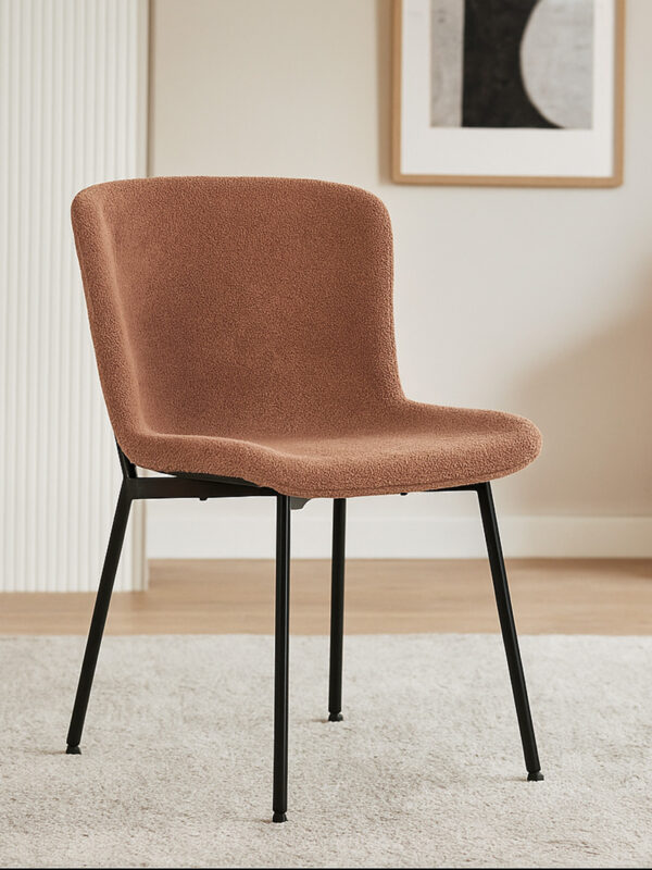 Boucle fabric dining chair