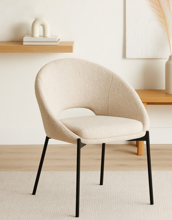 Boucle fabric chair