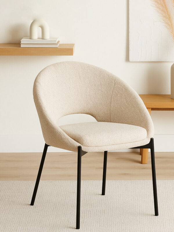 Boucle fabric chair